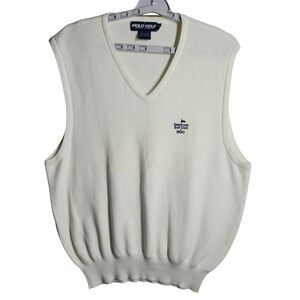 Polo Golf Ralph Lauren Vest Mens XL Overbrook Golf Club Sleeveless Ivory**LOGO**